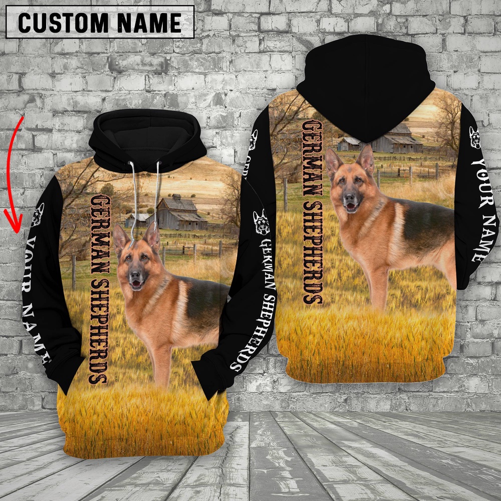 Personalized Name German Shepherds On The Farm All Over Printed 3D Hoodie Farm Hoodie Farmher Shirt 1 djodhk.jpg