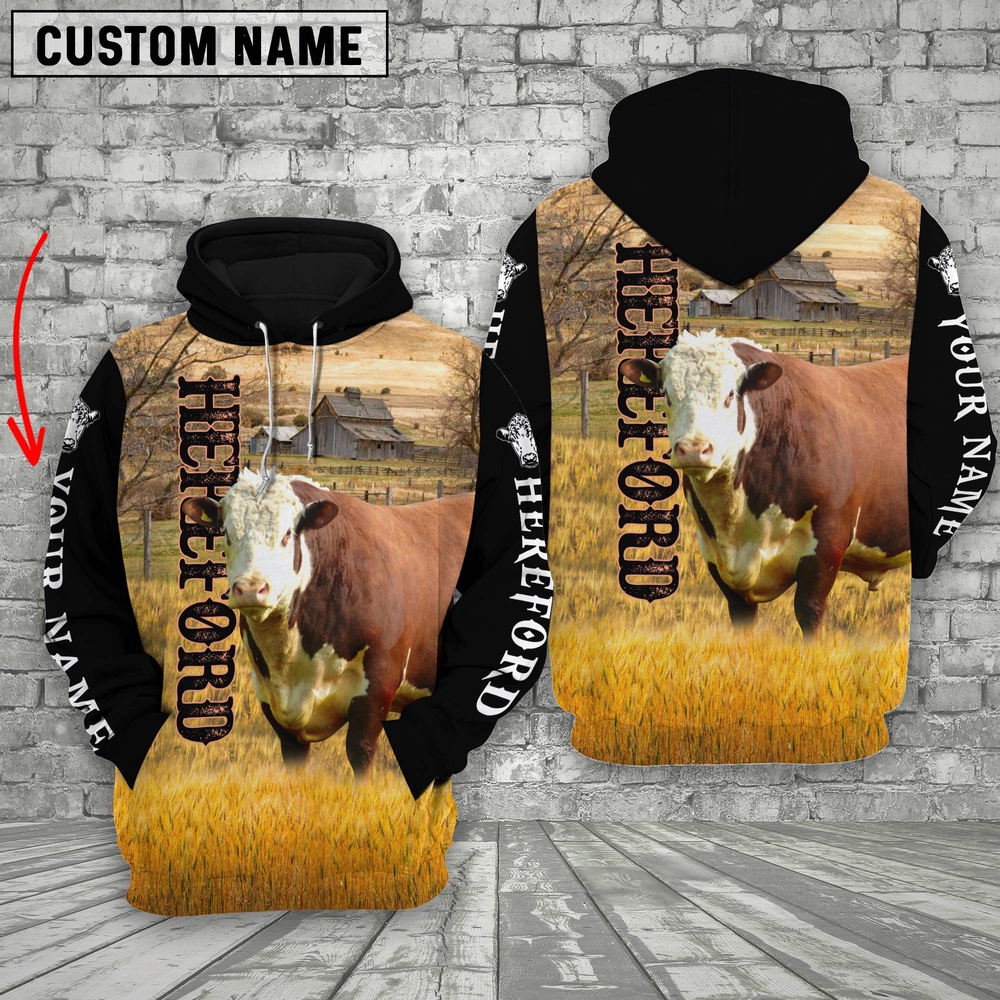 Personalized Name Hereford Cattle On The Farm 3D Shirt Farm Hoodie Farmher Shirt 1 qwpsmp.jpg