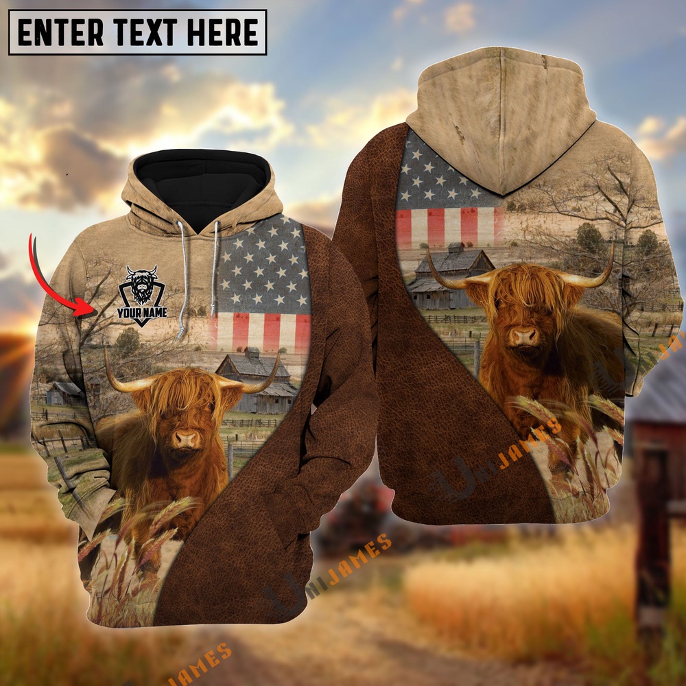 Personalized Name Highland Cattle USA Flag Hoodie Farm Hoodie Farmher Shirt 1 r7nys3.jpg Personalized Name Highland Cattle USA Flag Hoodie Farm Hoodie Farmher Shirt 1 r7nys3.jpg