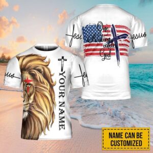 Personalized Name Lion Jesus One Nation Under God 3D T Shirt Christian T Shirt Jesus Tshirt Designs Jesus Christ Shirt 1 hd8sqk.jpg