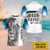 Personalized Name Lion Jesus One Nation Under God 3D T Shirt, Christian T Shirt, Jesus Tshirt Designs, Jesus Christ Shirt