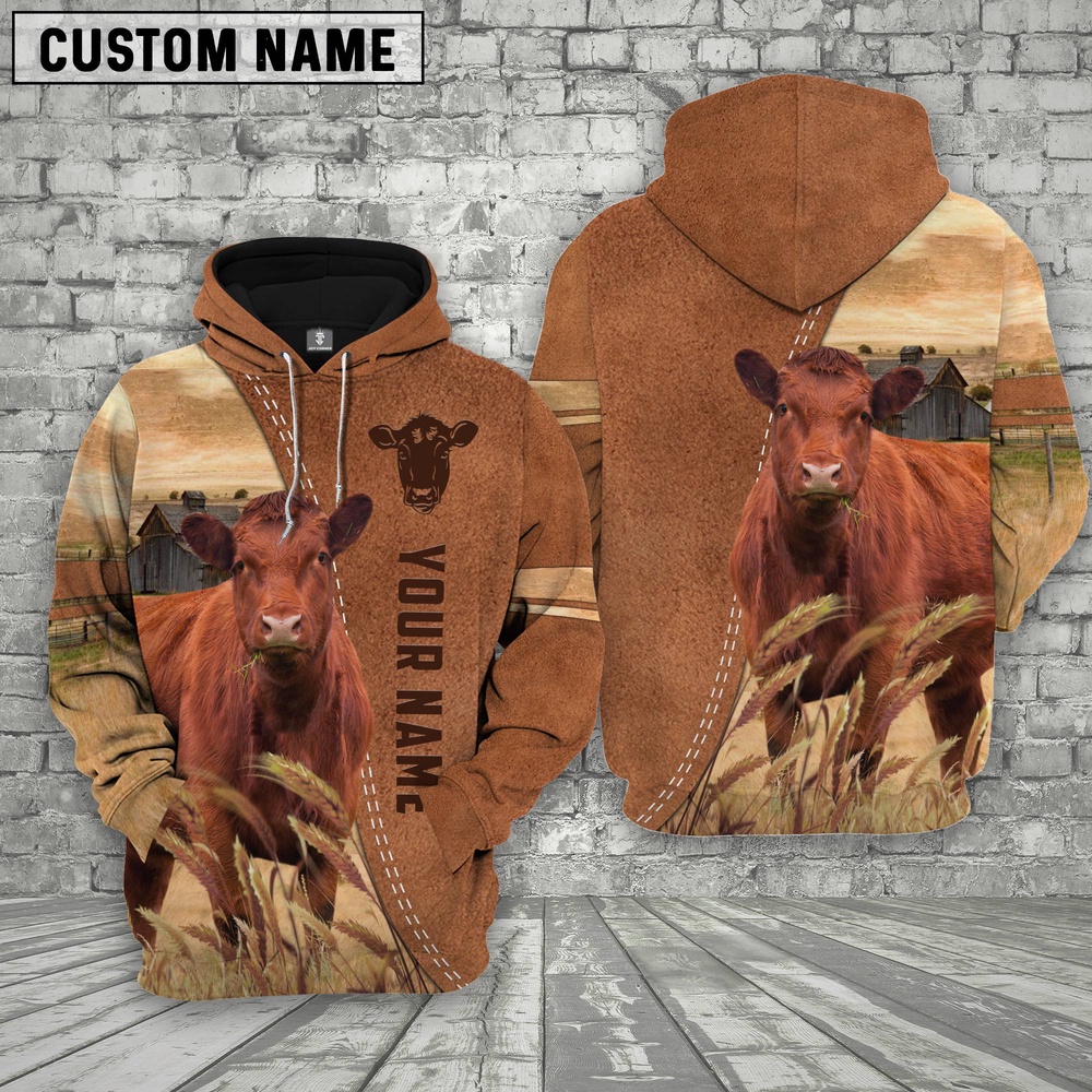 Personalized Name Red Angus Brown 3D Shirt Farm Hoodie Farmher Shirt 1 wpepef.jpg