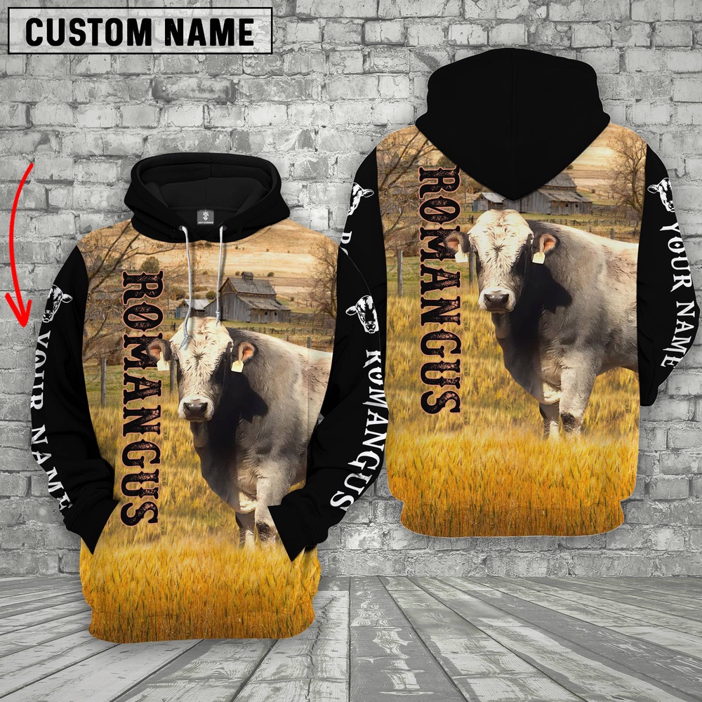 Personalized Name Romangus Cattle On The Farm All Over Printed 3D Hoodie Farm Hoodie Farmher Shirt 1 ov34bf.jpg