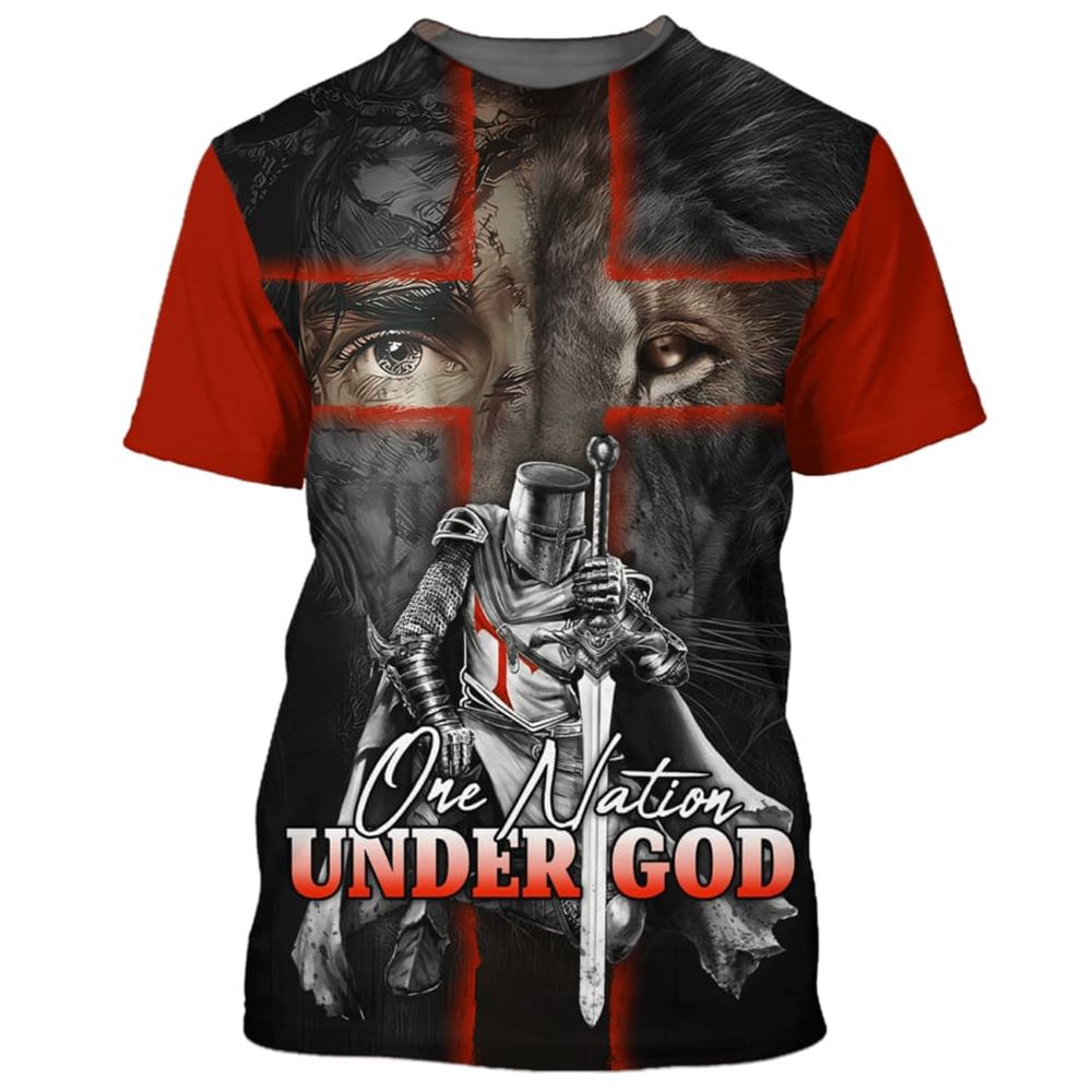 Warrior And Lion Cross 3D T Shirt Christian T Shirt Jesus Tshirt Designs Jesus Christ Shirt 1 hqtp2v.jpg