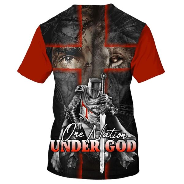 Warrior And Lion Cross 3D T Shirt, Christian T Shirt, Jesus Tshirt Designs, Jesus Christ Shirt