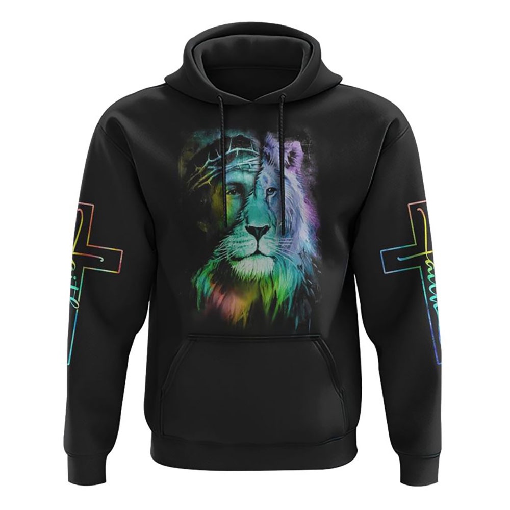 Way Maker Miracle Worker Colorful Lion Jesus Hoodie Christian Hoodie Bible Hoodies Religious Hoodies 1 zzjgkt.jpg