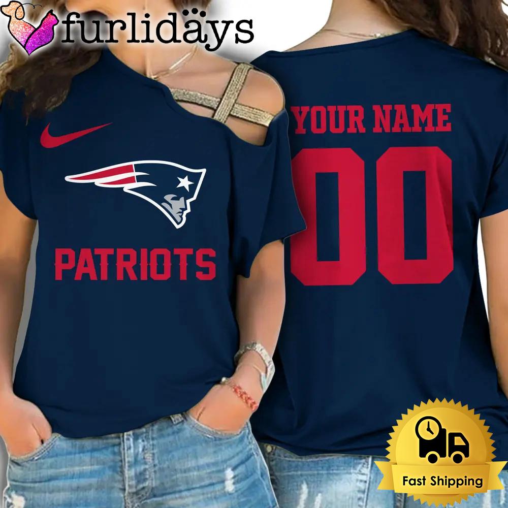 NFL New England Patriots Logo Team Custom Name One Shoulder Shirt NFL New England Patriots Logo Team Custom Name One Shoulder Shirt