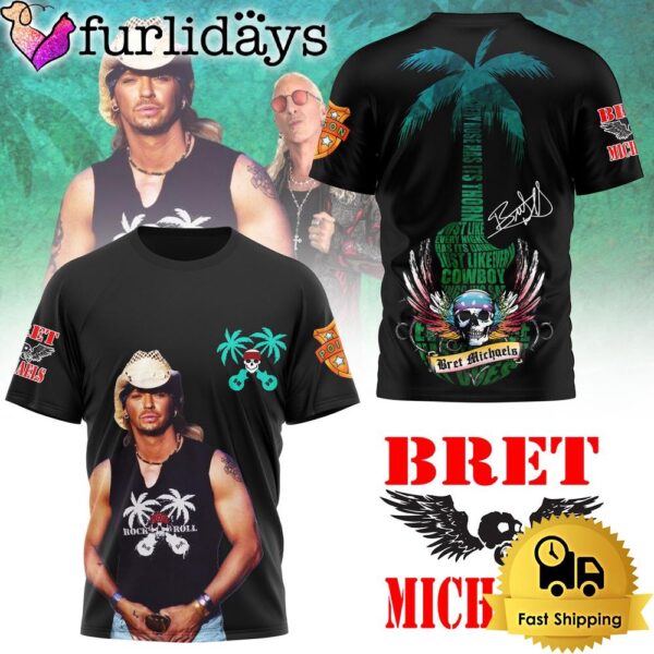Bret Michaels Skull Hawaiian T Shirt