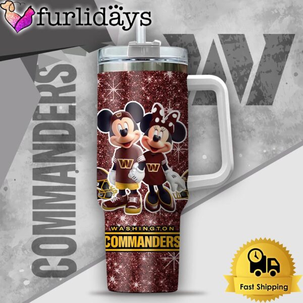 NFL Washington Commanders Mickey And Minnie Couple Custom 40oz Stanley Cup Tumbler
