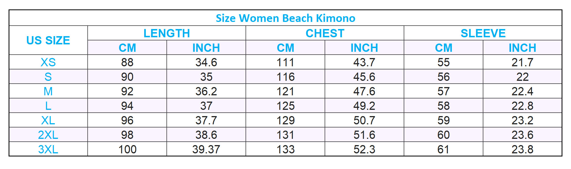 Size Beach Kimono