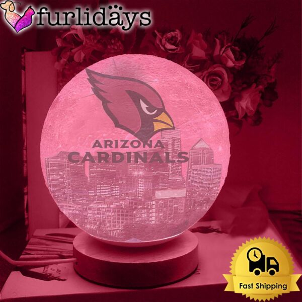 Arizona Cardinals Team Logo Skyline Color Changing Moon Lamp