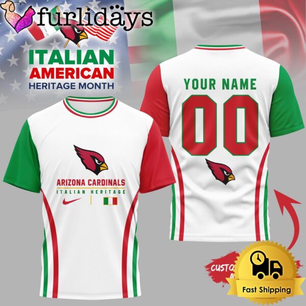 Arizona Cardinals NFL Italian American Heritage Month 3D Shirt