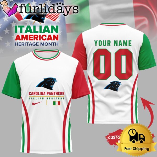 Carolina Panthers NFL Italian American Heritage Month 3D Shirt