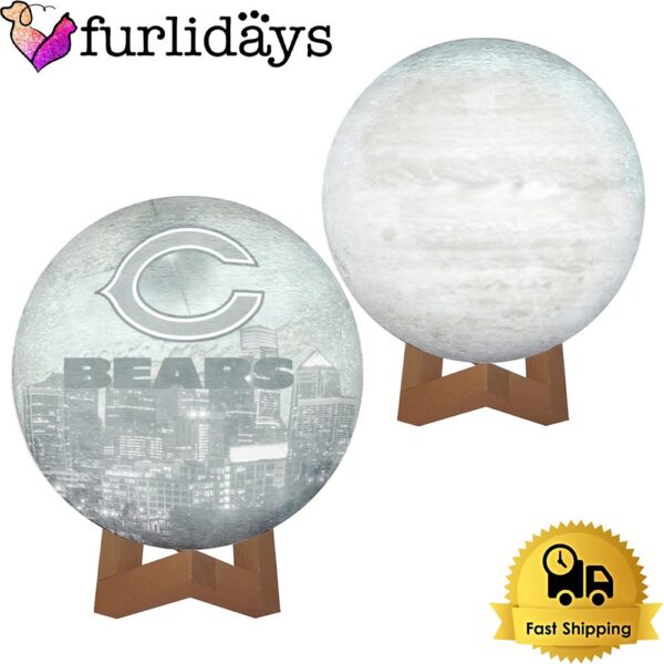 Chicago Bears Team Logo Skyline Color Changing Moon Lamp
