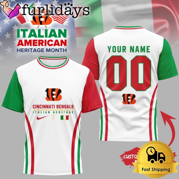 Cincinnati Bengals NFL Italian American Heritage Month 3D Shirt