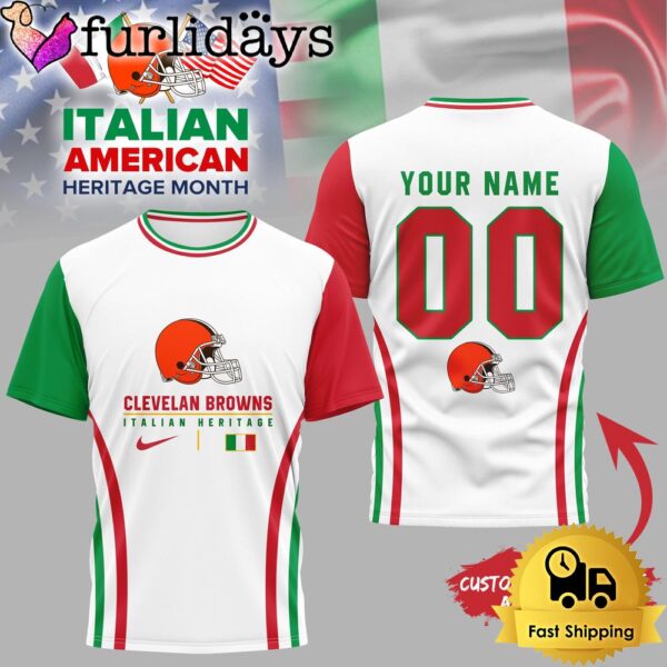 Cleveland Browns NFL Italian American Heritage Month 3D Shirt