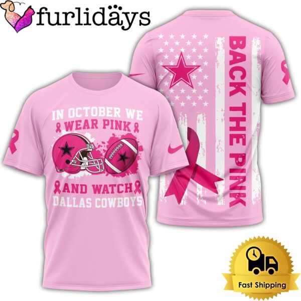 Dallas Cowboys Pink Ribbon Shirt, In October We Wear Pink