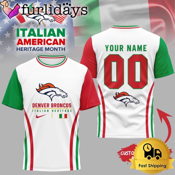 Denver Broncos NFL Italian American Heritage Month 3D Shirt