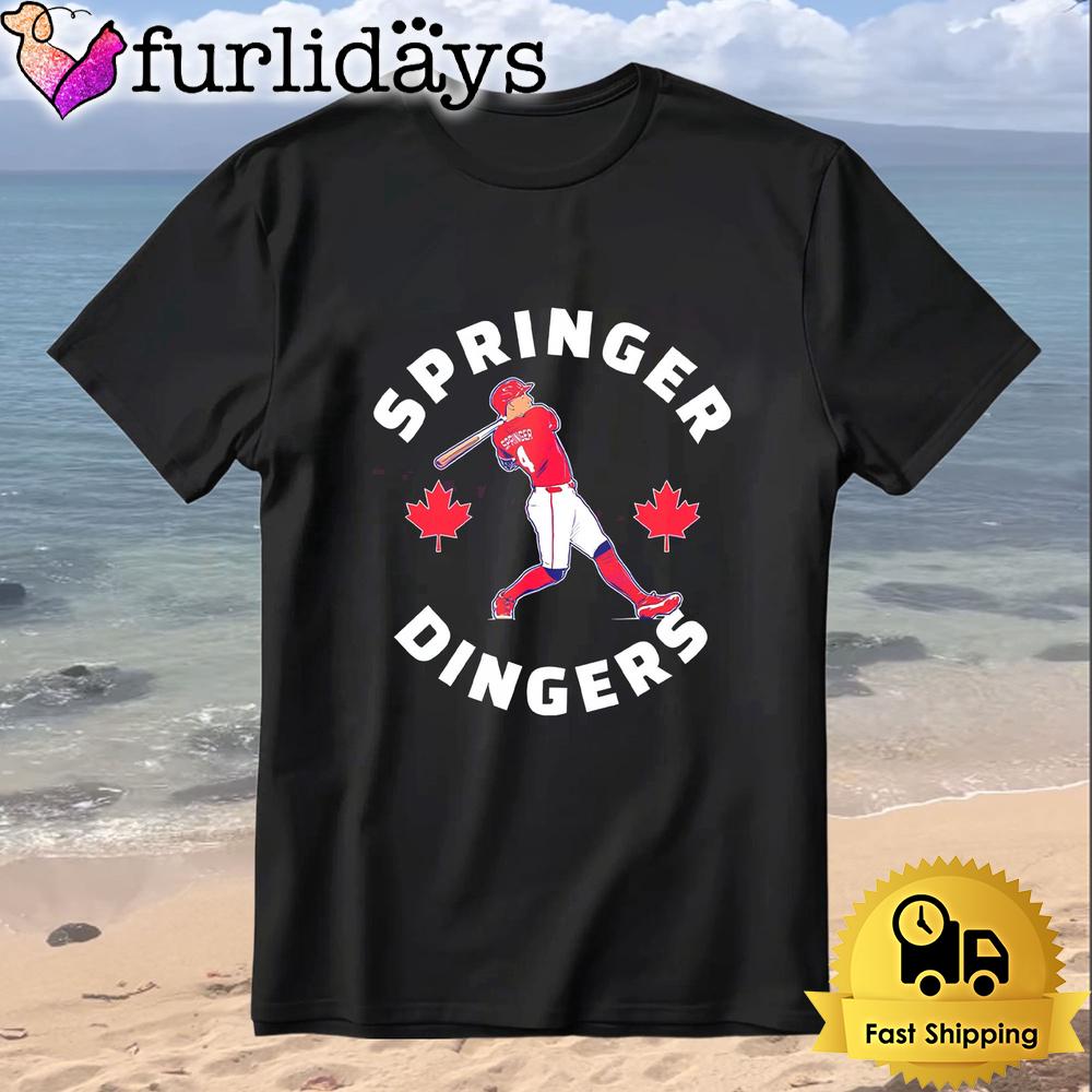 George Springer Canada Day Baseball Home Run Maple Leaf Dingers T-Shirt George Springer Canada Day Baseball Home Run Maple Leaf Dingers T-Shirt