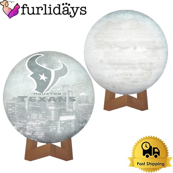 Houston Texans Team Logo Skyline Color Changing Moon Lamp