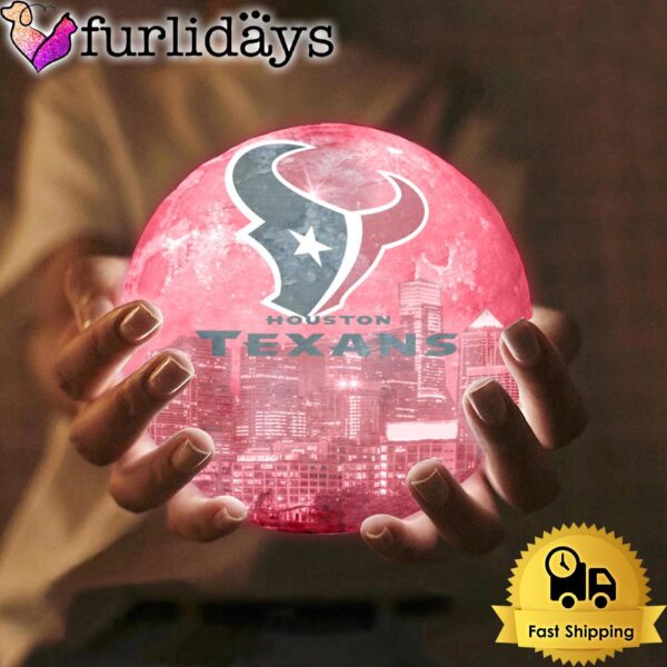 Houston Texans Team Logo Skyline Color Changing Moon Lamp
