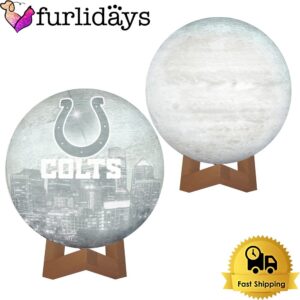 Indianapolis Colts City Skyline NFL Logo Design Moon Lamp