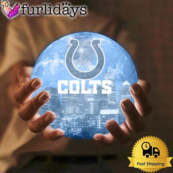 Indianapolis Colts Team Logo Skyline Color Changing Moon Lamp