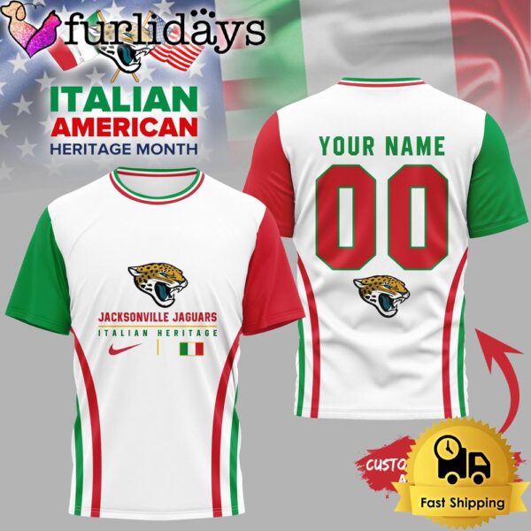 Jacksonville Jaguars NFL Italian American Heritage Month 3D Shirt