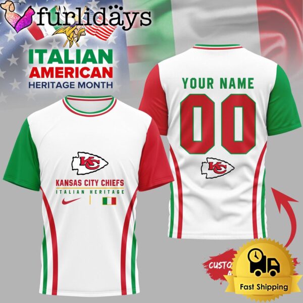 Kansas City Chiefs NFL Italian American Heritage Month 3D Shirt