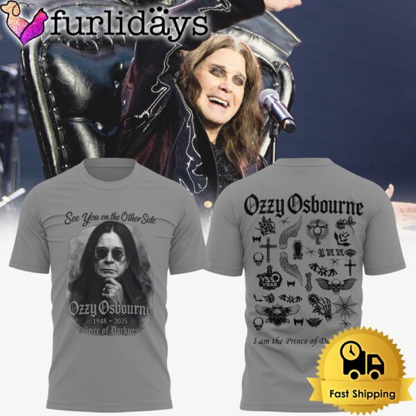 Limited Edition Ozzy Osbourne Prince of Darkness Gray T-Shirt 2025