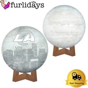 Los Angeles Rams City Skyline NFL Logo Design Moon Lamp