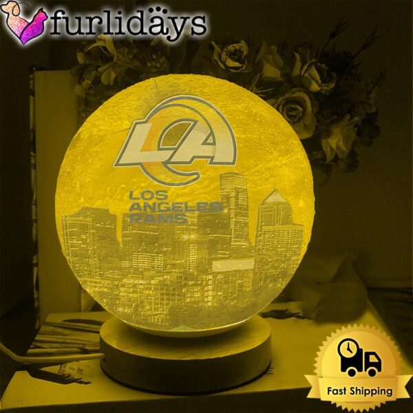 Los Angeles Rams Team Logo Skyline Color Changing Moon Lamp
