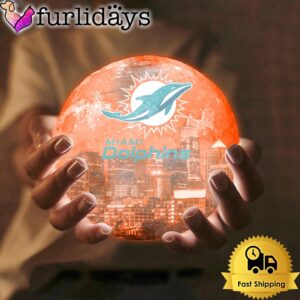 Miami Dolphins Team Logo Skyline Color…