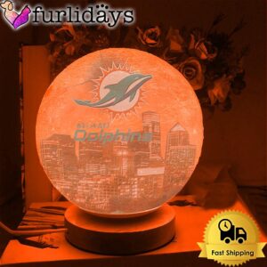 Miami Dolphins Team Logo Skyline Color…