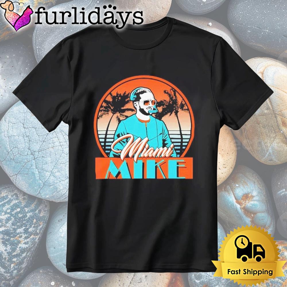 Miami Mike Miami Dolphins Football Sunset TShirt Miami Mike Miami Dolphins Football Sunset TShirt