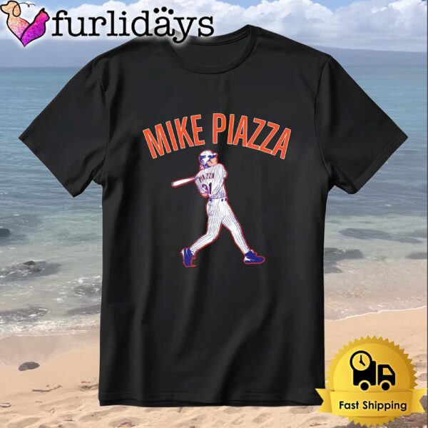 Mike Piazza Home Run Swing Baseball Slugger Legend T-Shirt