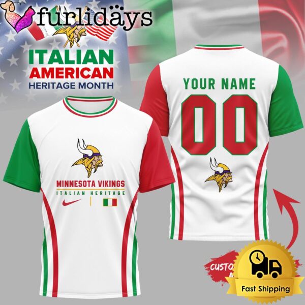 Minnesota Vikings NFL Italian American Heritage Month 3D Shirt
