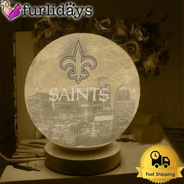 New Orleans Saints Team Logo Skyline Color Changing Moon Lamp