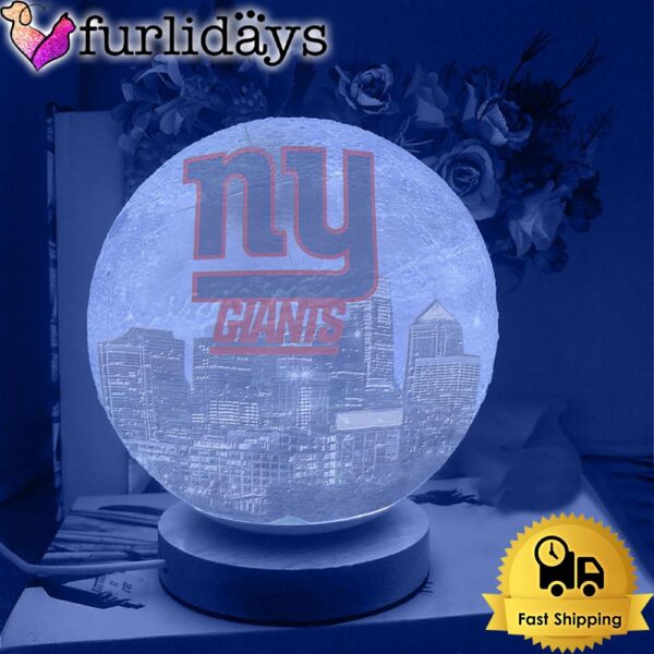 New York Giants Team Logo Skyline Color Changing Moon Lamp