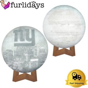 New York Giants City Skyline NFL Logo Design Moon Lamp