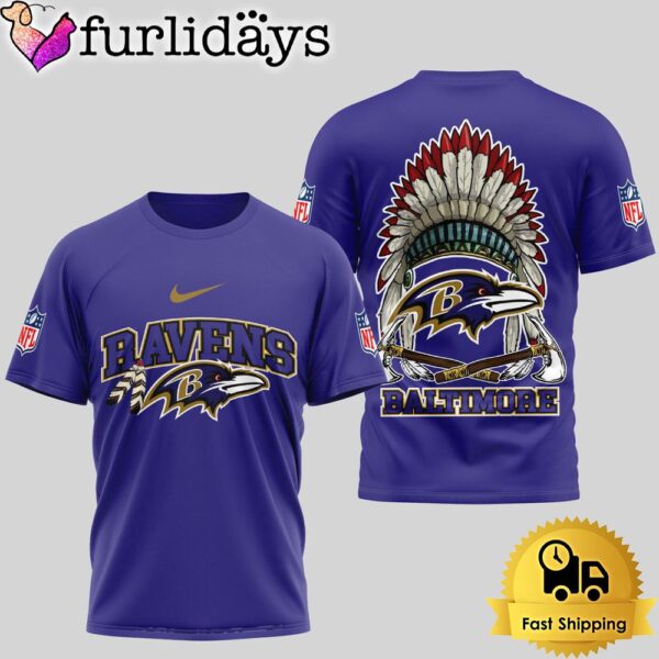 NFL Baltimore Ravens Image Of The Spirit Of The Last Native Tribe 3D Shirt