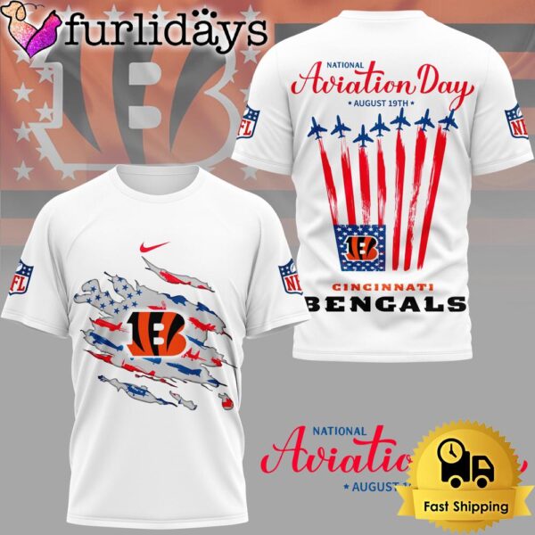 NFL Cincinnati Bengals National Aviation Day Is Celebrated On August 3D Shirt
