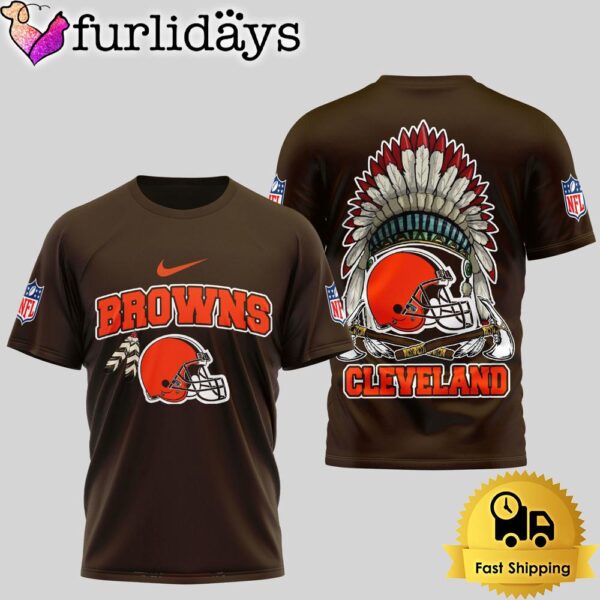 NFL Cleveland Browns Image Of The Spirit Of The Last Native Tribe 3D Shirt