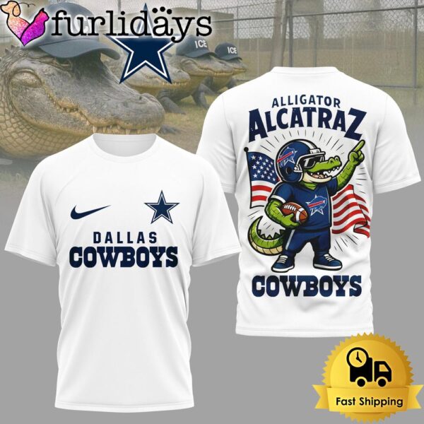 NFL Dallas Cowboys Dangerous Alligator Alcatraz 3D Shirt