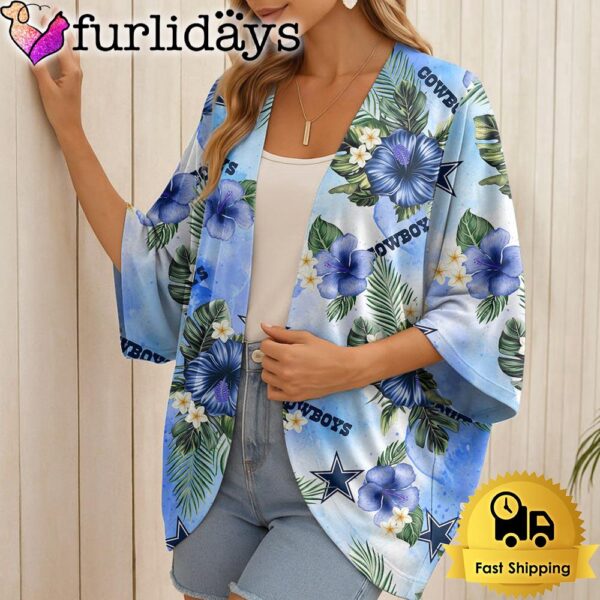 NFL Dallas Cowboys Hawaii State Flower Beach Kimono Women