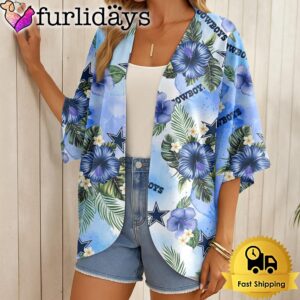 NFL Dallas Cowboys Hawaii State Flower Beach Kimono Women