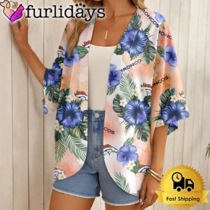 NFL Denver Broncos Hawaii State Flower Beach Kimono Women
