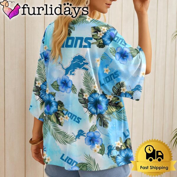 NFL Detroit Lions Hawaii State Flower Beach Kimono Women