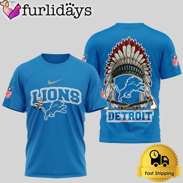 NFL Detroit Lions Image Of The Spirit Of The Last Native Tribe 3D Shirt