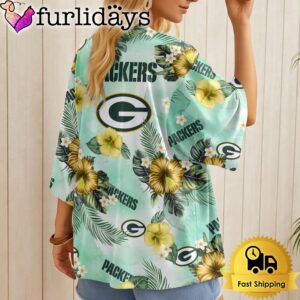 NFL Green Bay Packers Hawaii State Flower Beach Kimono Women